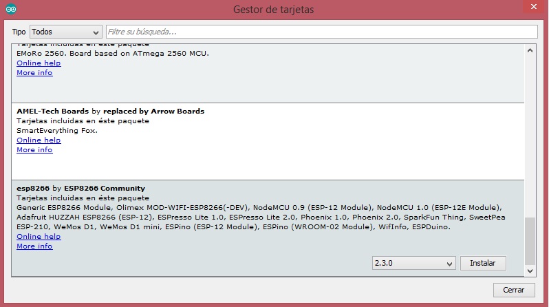 Gestor de tarjetas- esp8266