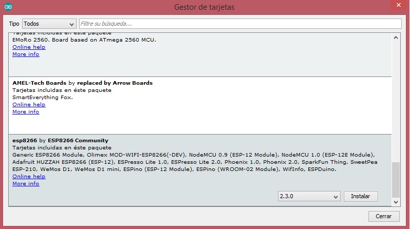 Gestor de tarjetas- esp8266